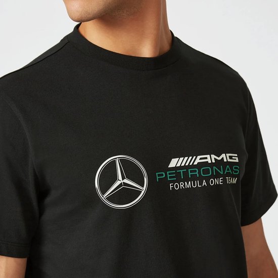 T-shirt Mercedes Heren F1 Fw Groot Logo T-shirt Zwart Zwart - XS van Merkloos