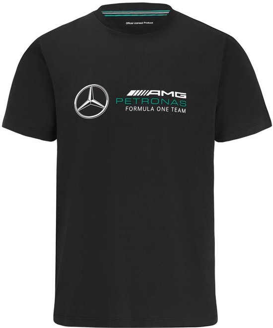 T-shirt Mercedes Heren F1 Fw Groot Logo T-shirt Zwart Zwart - XXS van Merkloos