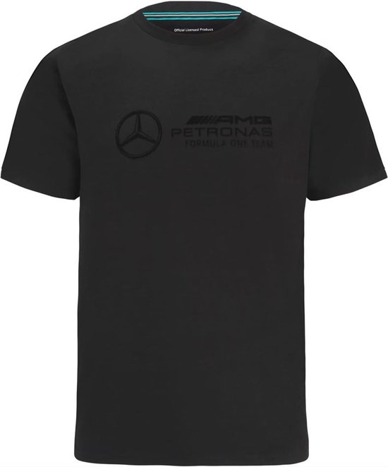 T-shirt Mercedes Heren F1 Fw Stealth Groot Logo T-shirt Zwart Zwart - XS van Merkloos
