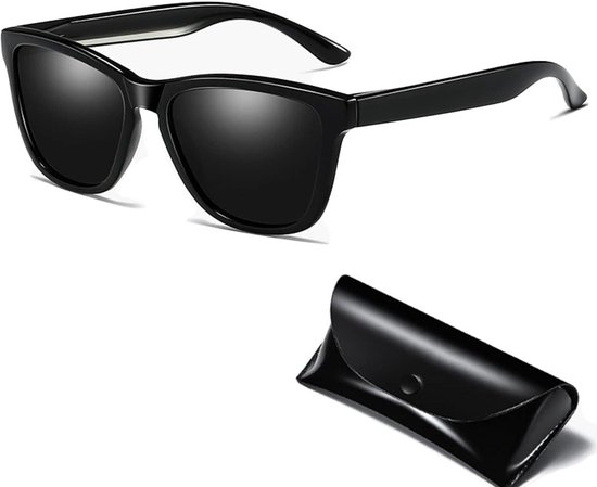 Taajirun - Zonnebril heren - Zonnebril dames - Gepolariseerd - met brillenkoker - UV400-bescherming, categorie 3 - Unisex zonnebrillen met UV-bescherming - Zwart van Taajirun