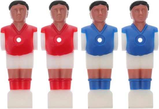 Tafelvoetbalfiguren, tafelvoetbal mannen voor 1,4 m tafelvoetbal tafelvoetbaltafel voetbaltafel 4 stuks (rood en blauw)