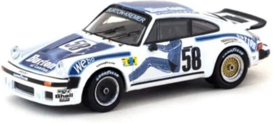 Tarmac Works x Minichamps Porsche 934 #58 24h Le Mans 1977 (Blue/White) 1:64 van Tarmac Works