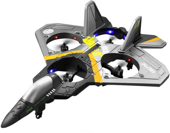 TechKidz, Op afstand bestuurbaar vliegtuig 2.4Ghz 360° rotatie - Rafale model, Grijs van Merkloos