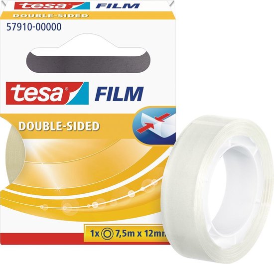tesafilm doppelseitig 1 rol 7,5m 12mm HFB van Tesa