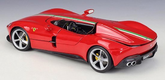 The 1:18 Diecast Modelcar of the Ferrari Monza SP1 of 2018 in Red The manufacturer of the scalemodel is Burago.This model is only online available. van Merkloos