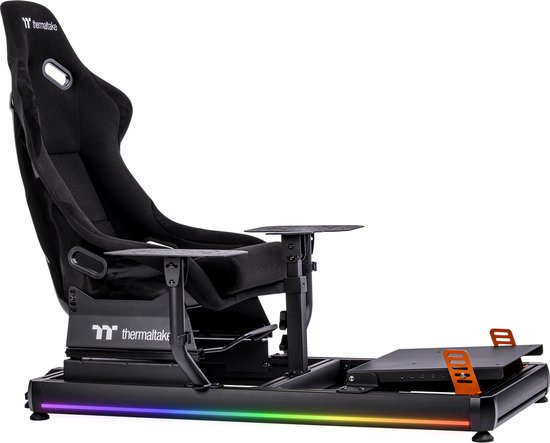 Thermaltake GF500 Professionele Flight Simulator Cockpit - Volledig verstelbare stoel - Aluminium & Staal - Compatibel met Thrustmaster / Logitech / Honeycomb - Zwart van Merkloos