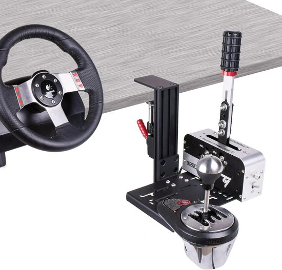 Thijox - Universele Desk Mount voor Racing Sim Shifter Handrem - Compatibel met Logitech G Driving Force, Thrustmaster TH8A, Fanatec ClubSport - Stabi