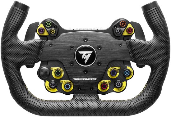 Thrustmaster EVO Racing 31U Leather – Afneembaar "U"-Vormig Racestuur met EVO Hub – 25 Knoppen & LED's – PS5, Xbox & PC van Merkloos