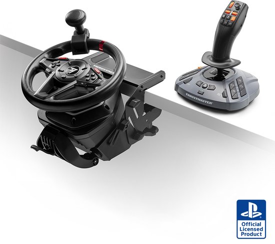 Thrustmaster Simtask Farming Pack PS - 3 producten : T128-Racestuur met pedalen, Bevestigingssysteem en FarmStick-Joystick - voor PS5 en PC van Merkloos