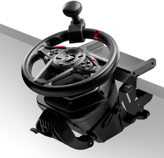 Thrustmaster T128-P SimTask Pack - voor PS5 PS4 en PC - Bundel T128-racestuur, T2PM-pedaalset en SimTask Steering Kit - dynamische Force Feedback - draaihoek tot 900° - inclusief 100% metalen bevestigingssysteem van Thrustmaster