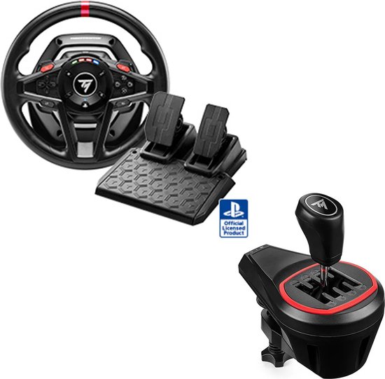 Thrustmaster T128-P + TH8S SHIFTER - Bundle Stuurwiel voor Playstation 4/5 en PC - Inclusief TH8S-shifter - inclusief T2PM-pedaalset van Merkloos