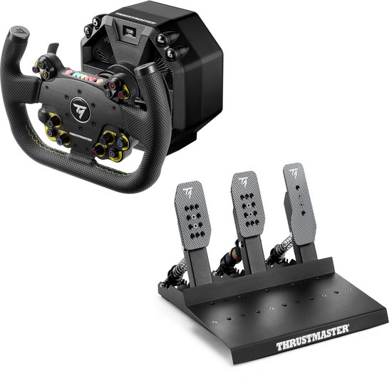 Thrustmaster T598 Servo Base + EVO Racing 31U Leather + Raceline Pedals III LC – Direct Drive Sim Racing Set - PC - PS4 - PS5