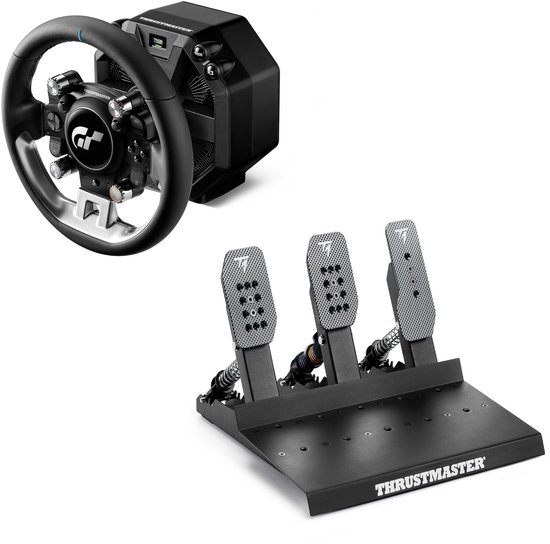 Thrustmaster T598 Servo Base + GT Wheel Add-On + Raceline Pedals III LC – Direct Drive Sim Racing Set - PC - PS4 - PS5