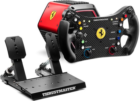 Thrustmaster T818 Ferrari 488 GT3 Simulator - Direct Drive Racestuur met pedalen en Force Feedback - voor PC - 10NM constant van Thrustmaster