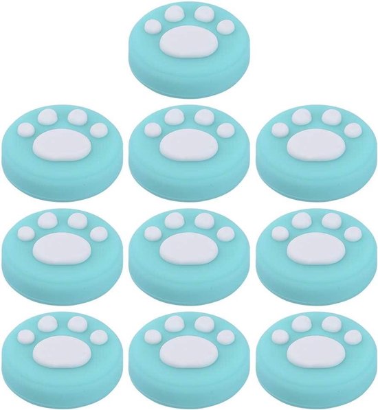 Thumb Grip Caps - Joystick Covers - Gaming - 10 Stuks Set - Universeel - Witte poot op groen van Merkloos
