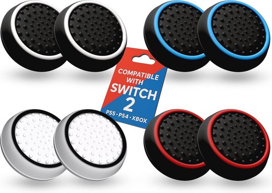 Thumbstick Grip Caps voor Switch 2 - Siliconen Joystick Covers voor Betere Controle en Comfort van Merkloos