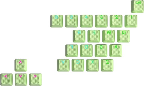 Toetsen Set - Keycaps - Gaming Prestaties - Dubbel Schot - 23 Toetsen - Pistache van Merkloos