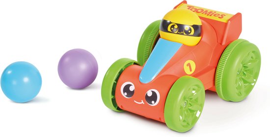 TOMY Pop & Go Racewagen rood - Peuterspeelgoed - Spelen en Leren van Merkloos