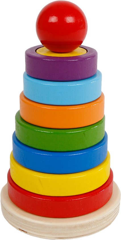 Toys Amsterdam Stapeltoren Junior Hout 16 Cm 16-delig van Toys Amsterdam