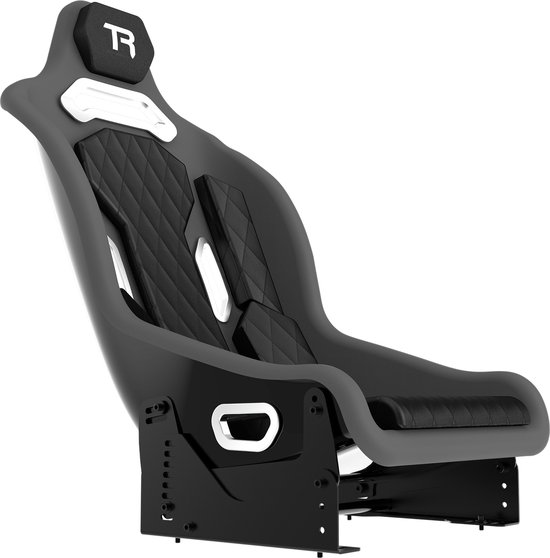 Trak Racer- TRX Hybride Vaste Fiberglass Stoel - Volledig Zwart - Stoel met Beugels van Merkloos