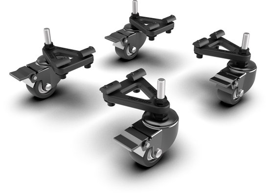 Trak Racer- Universele zwenkwielen met rem en montagebeugels van Merkloos