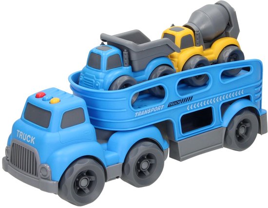 Transporter Werkvoertuigen met Geluid - Blauw van Polesie