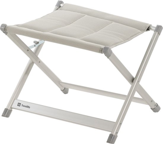 Travellife Barletta Voetenbank Lichtgrijs - 2D mesh bekleding - Lichtgewicht aluminium frame - Water- en UV-bestendig van Travellife
