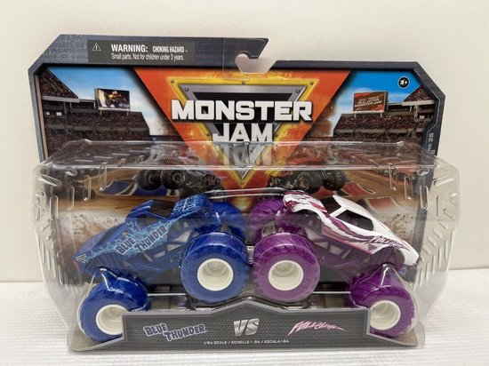 Truck double down 2-pack Truck 2-pieces Chager Full en Blue tunder - monstertruk 9 cm van Hot Wheels