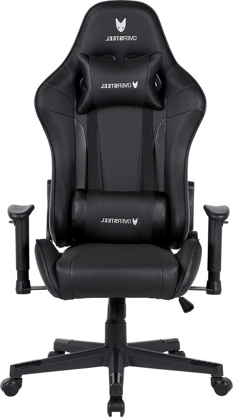 Ultimate Gaming Stoel Kunstleer Verstelbare Armleuningen Hoogte Gaszuiger 180º Zwart Gaming chair van Merkloos