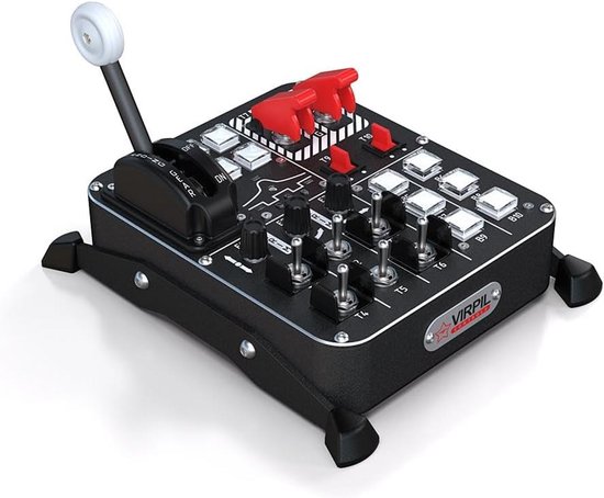 Universeel Bedieningspaneel #2 voor Flight Simulators – Programmeerbare Knoppen, Tuimelschakelaars, Chassishendel, RGB-LED, USB, voor PC Gaming en Cockpit Setup van Merkloos