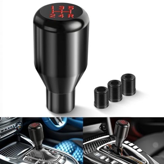 Universele 5 Versnellingen Auto Versnellingsknop Met 3 Adapters van Merkloos