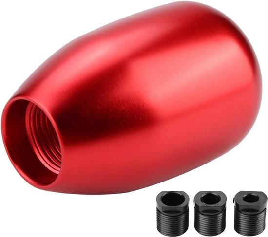 Universele 5 Versnellingen Pookknop Handgeschakeld - Rood Aluminium Schakelhendel met 3 Adapters