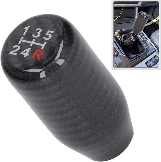 Universele 5 Versnellingen Pookknop Koolstofvezel Zwart Comfortabele Handgeschakelde Auto van Merkloos