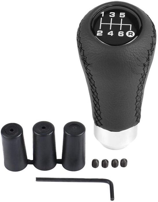 Universele 6-Speed Versnellingspookknop PU Leer voor Handgeschakelde Auto en Voertuigen