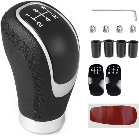 Universele Handgeschakelde Versnellingspookknop Zwart PU Leder van Merkloos