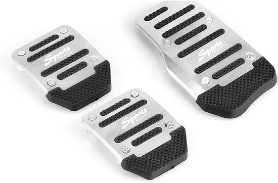 Universele Pedaal Covers - Antislip Pedalen - Veiliger Rijden - Speciaal Antislip Ontworpen Oppervlak - 3 Stuks - Zilver