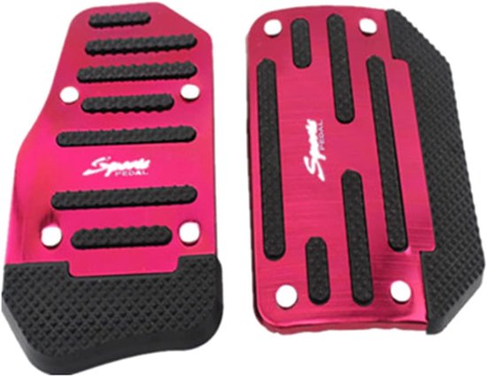 Universele Pedaal Covers - Auto Pedaal Anti-slip - Verbeter Rijcomfort - Verhoogde Wrijving - 15 x 8 cm - Rood