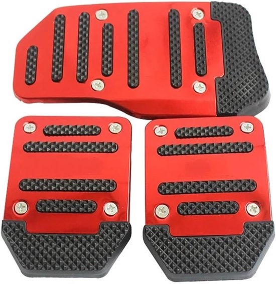 Universele Pedaalhoezen - Auto Pedaal Set - Veiliger Rijden - Antislip Oppervlak - 3 Stuks - MT Rood