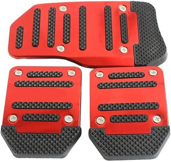 Universele Pedaalhoezen - Auto Pedaal Set - Verbeterde Grip - Eenvoudige Montage - 3 Delig - Rood