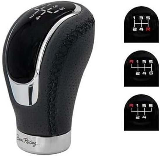 Universele Pookknop Verchroomd Aluminium Zwart voor Handgeschakelde Auto's van Merkloos