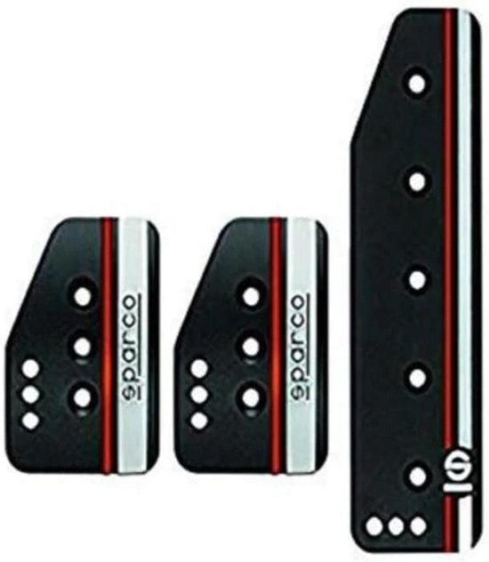 Universele Sportpedalen Set voor Handgeschakelde Auto's - Zwart/Wit/Oranje van Merkloos