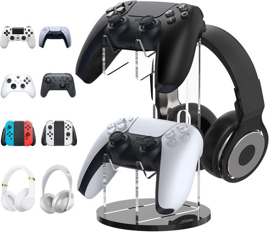 Universele Stand voor Gamepad en Hoofdtelefoon, 2-in-1 Game Accessoire voor Gamer van universele
