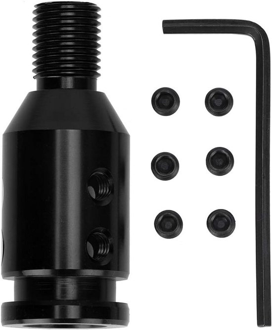 Universele Versnellingspook Adapter Schroefdraad 12 x 1,25 Zwart - Schakelknop Montagekit van Merkloos