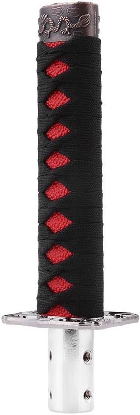 Universele Versnellingspook Hendel in Japans Zwaard Stijl - Zwart/Rood met 4 Adapters van Merkloos