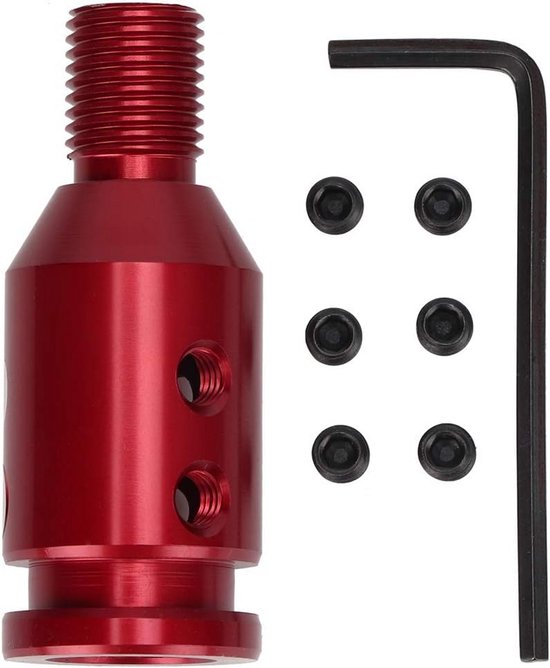 Universele versnellingspookknop adapter zonder schroefdraad - 12x1,25 (rood) van Merkloos