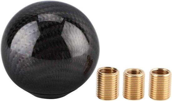 Universele Versnellingspookknop Carbon Look - Handgeschakeld Schakelpook Upgrade met 3 Adapters