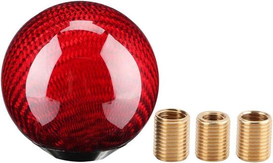 Universele Versnellingspookknop Koolstofvezel voor Auto Modificatie met 3 Adapters van Merkloos