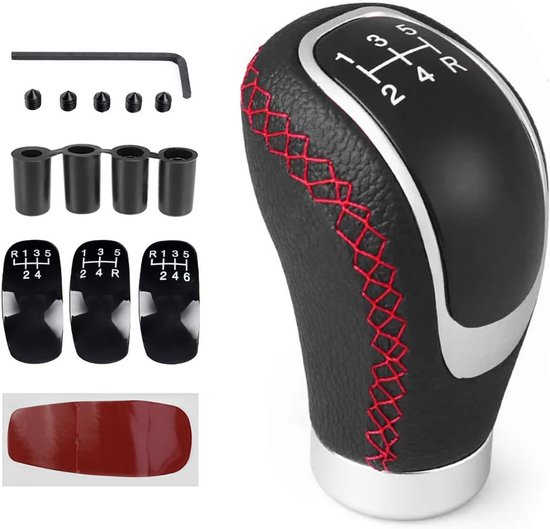 Universele Versnellingspookknop Met Adapters Voor Handgeschakelde Auto's - Rood van Merkloos