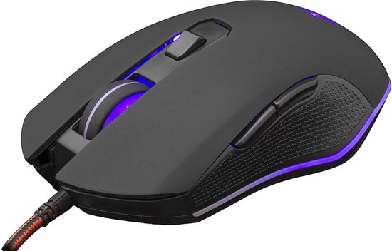 USB Gaming Muis met 6 Knoppen en Instelbare 3200 DPI - Zwart