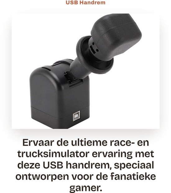 USB Handrem voor Gaming - Compatibel met G27 G29 G920 G923 - Zwart - Handrem voor Sim Racing - Voor Truck Simulator - USB PC Handrem